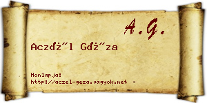 Aczél Géza névjegykártya