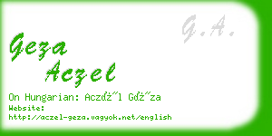 geza aczel business card